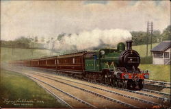 Flying Scotchman GNR Trains, Railroad Postcard Postcard