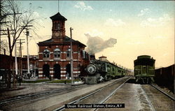 Union Railroad Station Elmira, NY Postcard Postcard