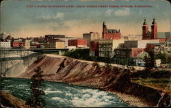 Rapids on Spokane River, below Monroe Street Bridge Washington Postcard Postcard