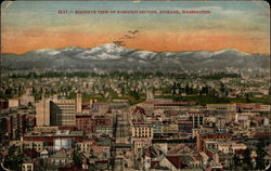 Birdseye View of Business Section Spokane, WA Postcard Postcard
