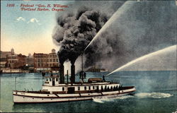 Fireboat "Geo. H. Williams Portland, OR Postcard Postcard