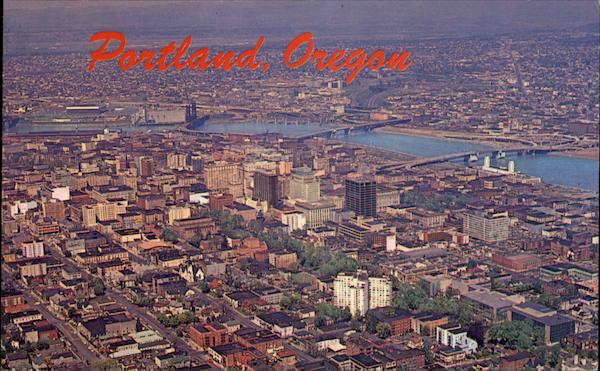 Aerial View of The City of Roses Portland Oregon