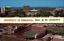 University of Nebraska - Home of the Cornhuskers Lincoln, NE Postcard 