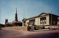 Left-Wesley Methodist Church/ Center First Unitarian Church/ Right-Worcester County Court House Postcard