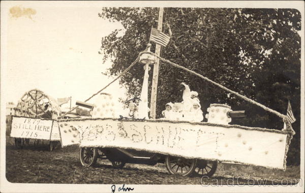 Boat float 1879-1915 Old Settlers Parade Tyndall South Dakota