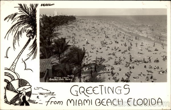 View from Shoreham Hotel Miami Beach Florida
