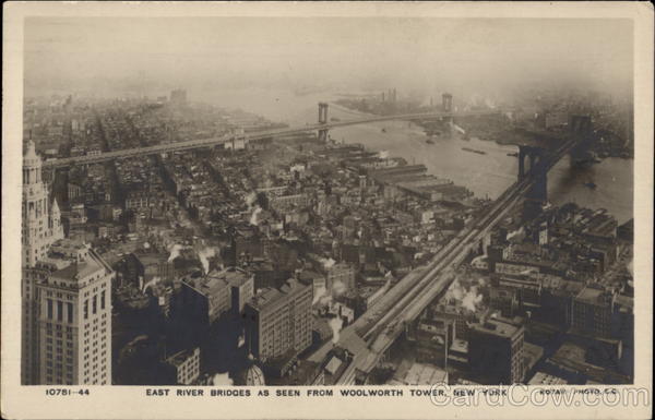East River as seen from Woolworth Tower New York