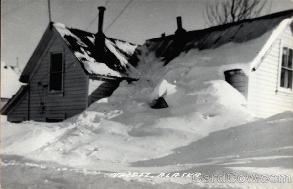 House buried in snow Valdez Alaska
