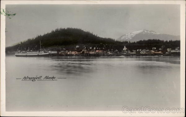 View of Town and Harbor Wrangell Alaska
