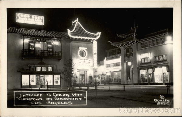 Entrance to Ginling way Los Angeles California