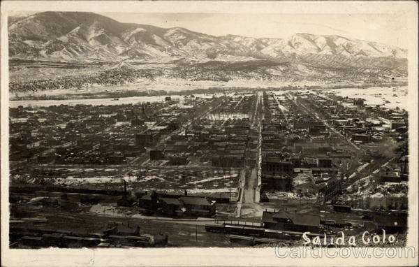 Air View over Town Salida Colorado