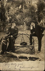 Couple with Alligators Postcard