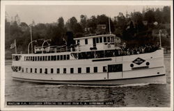 Grayline S.S. Sightseer entering the Sound from U.S. Government Locks Postcard