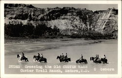 Dudes Crossing the Old Custer Wash Postcard