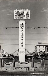 "0" Mile Marker Alaska Highway Postcard