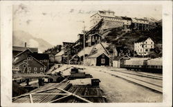 Kennecott Mine View of Railtracks and Buildings Postcard