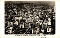 Air View of Business District Postcard