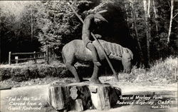 "End of the Trail" statue, Trees of Mystery Park Postcard