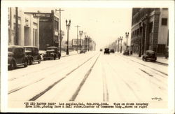 View on South Broadway from 12th, during Snow & Hail Storm Postcard