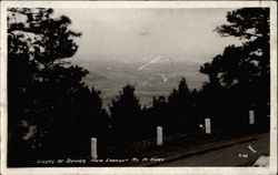 Lights of Denver from Lookout Mountain at Night Postcard