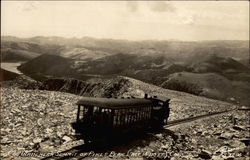 Cog Train near Summit of Pike's Peak (Alt. 14,110 Ft.) Railroad (Scenic) Postcard Postcard