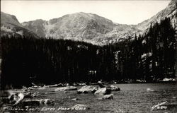 View of mountain over lake Estes Park, CO Postcard Postcard