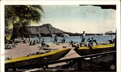 Diamond Head from Outrigger Canoe Club, Tinted Postcard