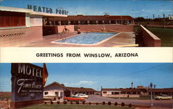 Greetings From Winslow, Arizona Motel Town House Postcard Postcard