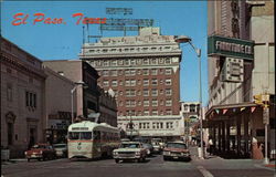 Busy Downtown El Paso, TX Postcard Postcard