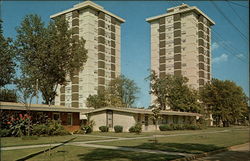 Twin Towers Highrise Apartments Postcard