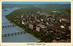 Aerial View, Hospital Area Harrisburg, PA Postcard Postcard
