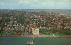 Aerial view of the Battery Charleston, SC Postcard Postcard