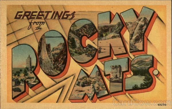 Greetings from the Rocky Mountains Colorado Large Letter