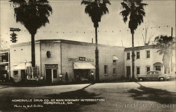 Homerville Drug Co. at Main Highway Intersection Georgia