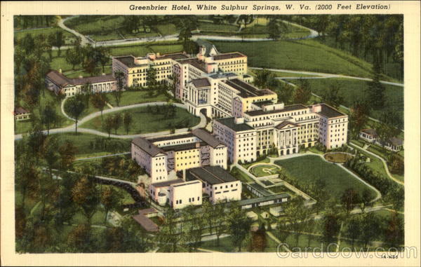 Greenbrier Hotel, 2000 feet elevation White Sulphur Springs West Virginia