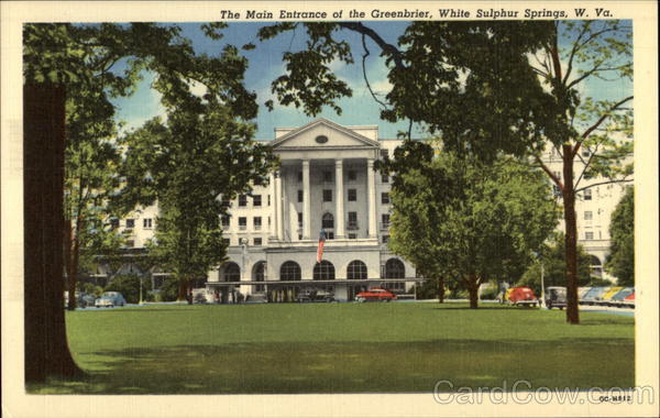 The Main Entrance of the Greenbrier White Sulphur Springs West Virginia