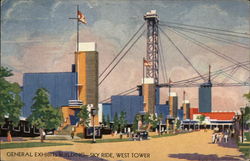 General Exhibits Building - Sky Ride, West Tower Postcard