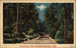 Greetings - View of Country Road Hardinsburg, IN Postcard Postcard