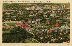 Air View of Syracuse Campus and and Stadium Postcard