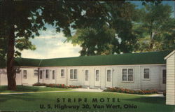 Stripe Motel Van Wert, OH Postcard Postcard