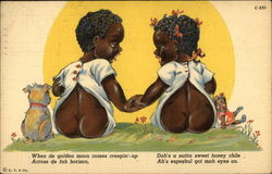 Full Moon(s) Black Americana Postcard Postcard