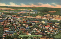 Bird's-Eye View of Franklin, Pa Postcard