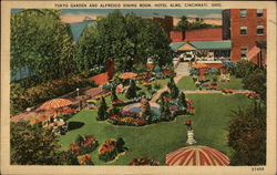 Tokyo Garden and alfresco dining room, Hotel Alms Cincinnati, OH Postcard Postcard
