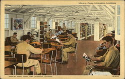 Library, Camp Livingston Postcard