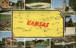 Kansas points of interest Postcard