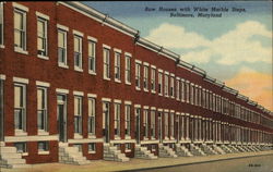 Row Houses with White Marble Steps Postcard
