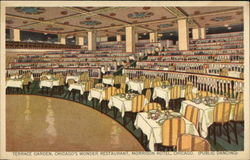 Terrace Garden Restaurant at the Morrison Hotel Chicago, IL Postcard Postcard