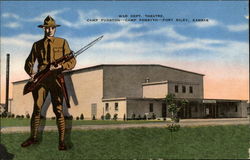 War Dept. Theatre, Camp Funston - Camp Forsyth Postcard