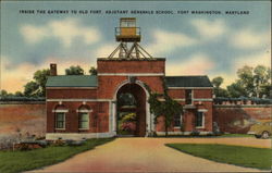 Inside the Gateway to Old Fort, Adjutant General's School Fort Washington, MD Postcard Postcard