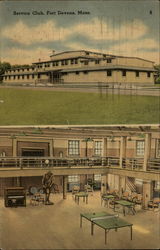 Service Club Fort Devens, MA Postcard Postcard